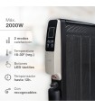 Radiador de Mica TARCOLA con mando 2000W Negro