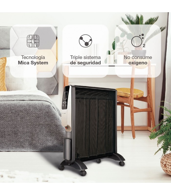 Radiador de Mica TARCOLA con mando 2000W Negro