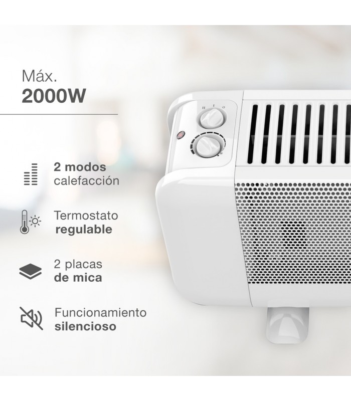 Radiador de Mica BELOAH 2000W Blanco
