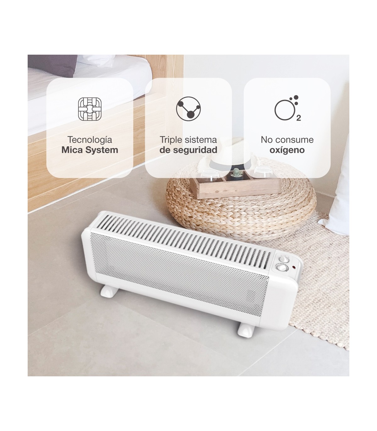 Radiador de Mica BELOAH 2000W Blanco