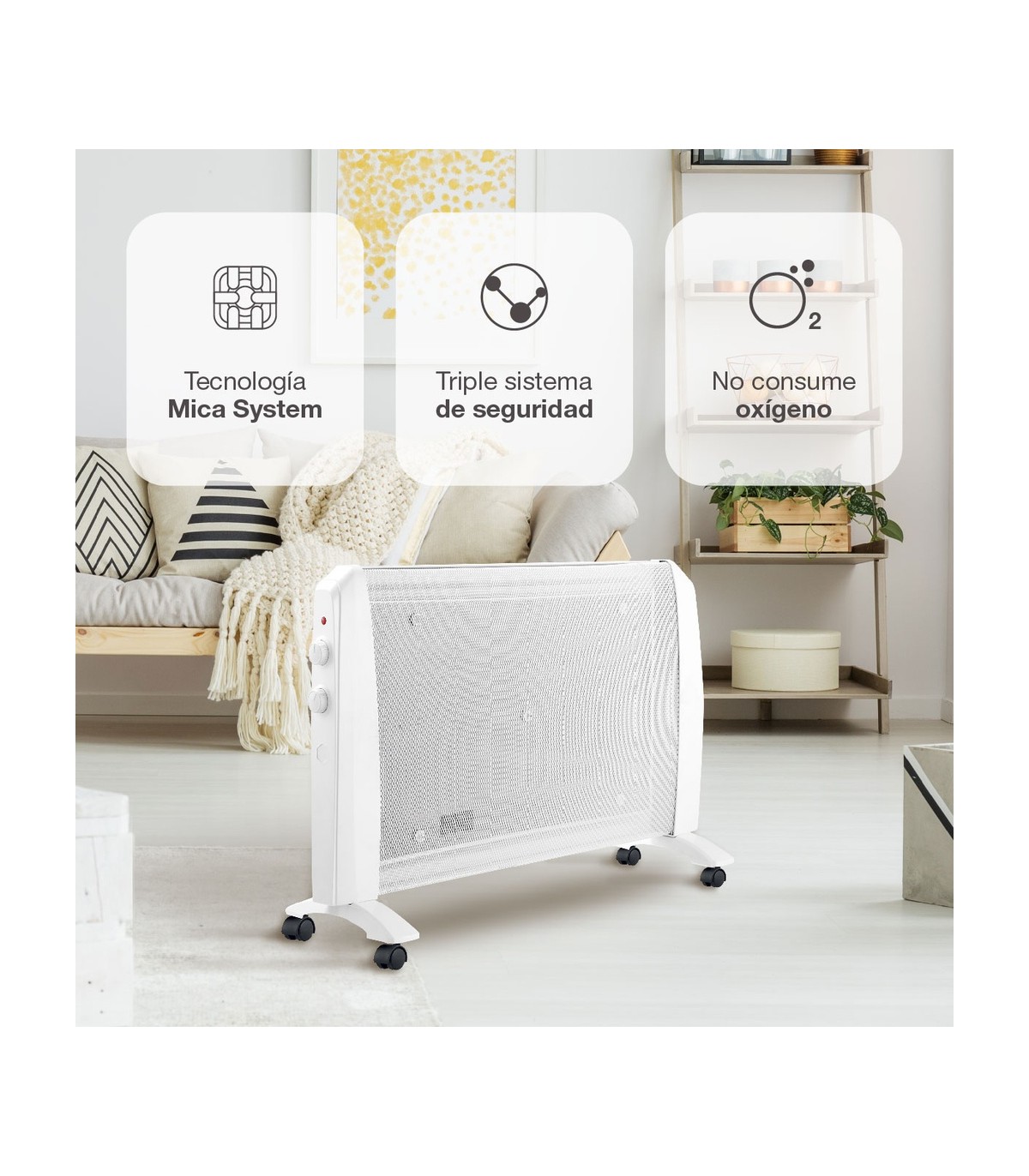 Radiador de Mica KAMBAL 1500W Blanco