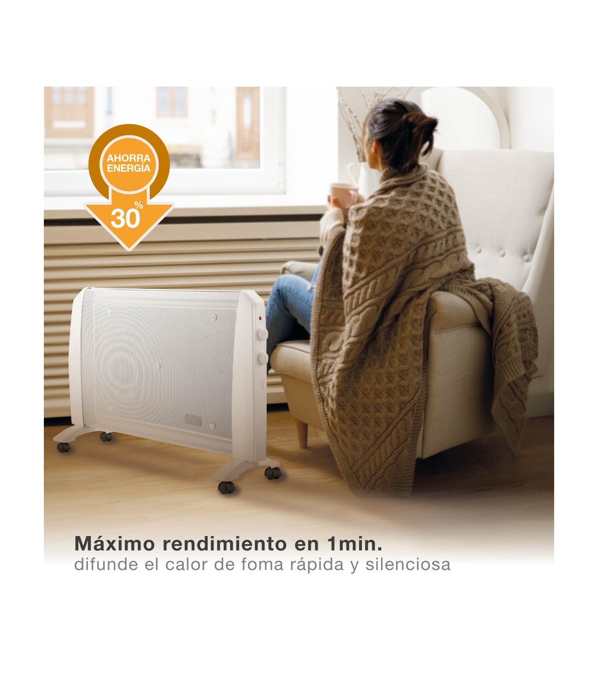 Radiador de Mica KAMBAL 1500W Blanco