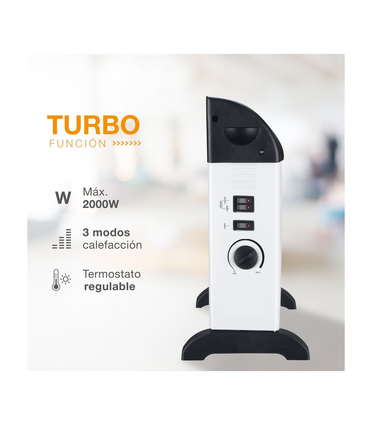 Calefactor Convector Turbo SUSUK Blanco 2000W
