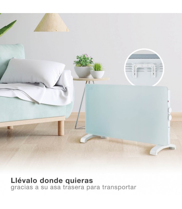 Radiador Convector de cristal ZANTHUS Blanco 2000W