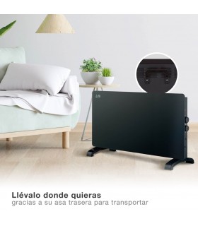 Radiador Convector de cristal ZANTHUS Negro 2000W