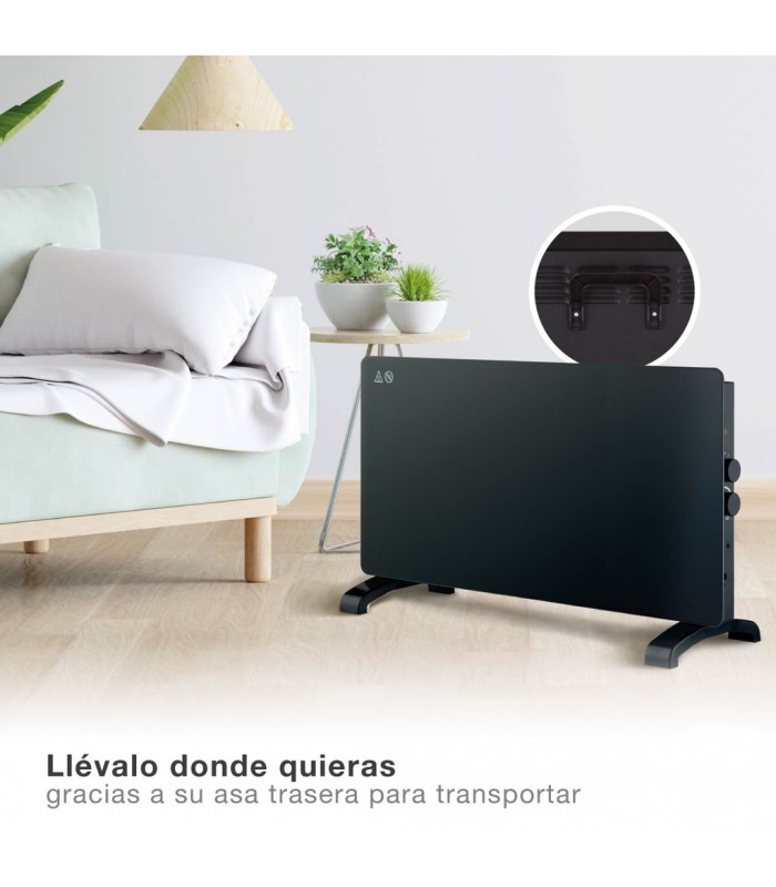Radiador Convector de cristal ZANTHUS Negro 2000W