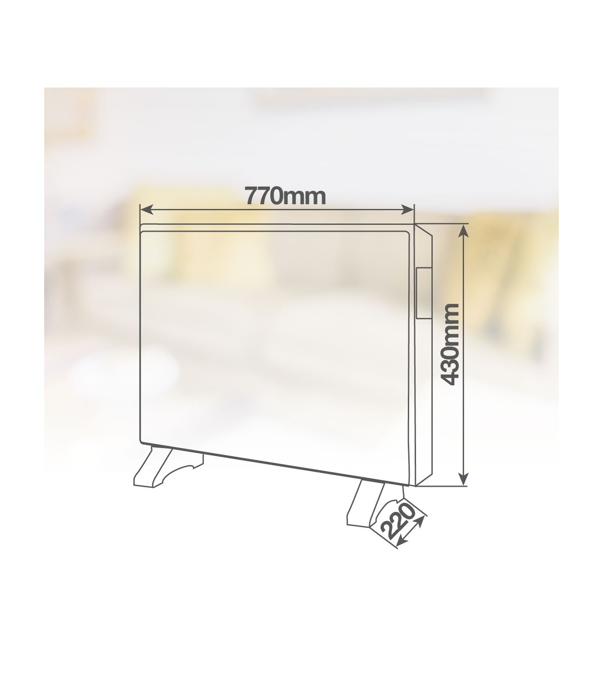 Radiador Convector de cristal ZANTHUS Negro 2000W