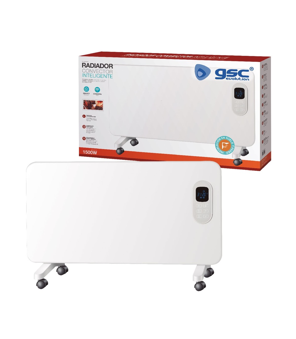 Radiador Convector Digital WIFI BETONG Blanco 1500W