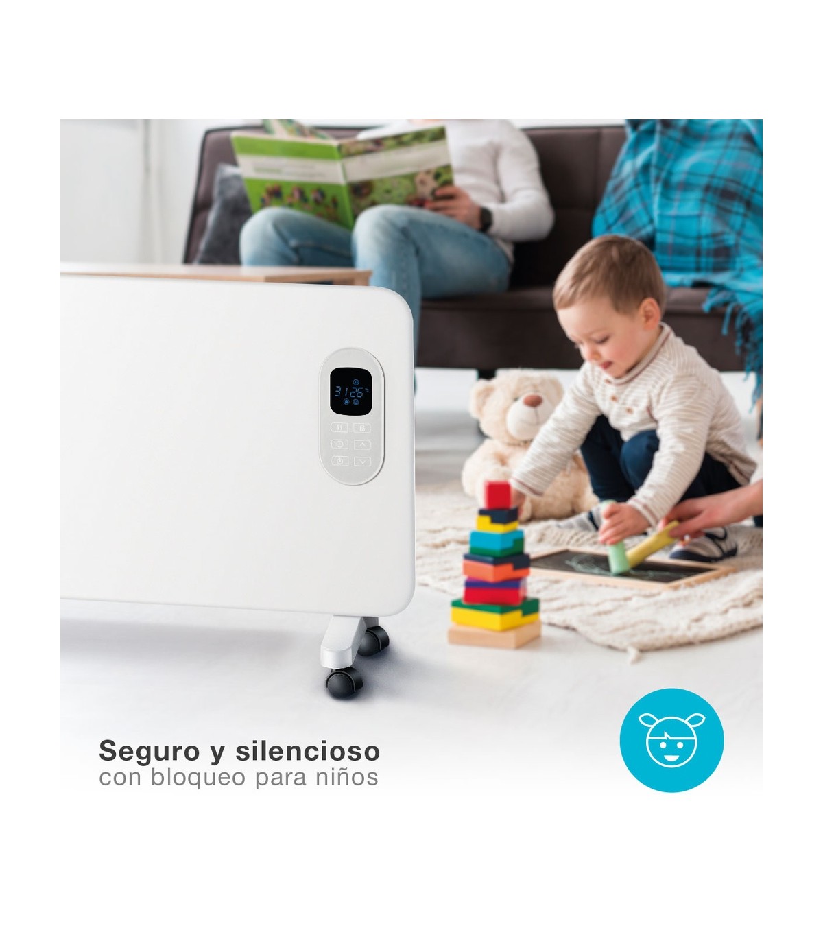 Radiador Convector Digital WIFI BETONG Blanco 1500W