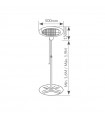 Estufa De Cuarzo De Exterior Con Soporte BEHARA 2200W