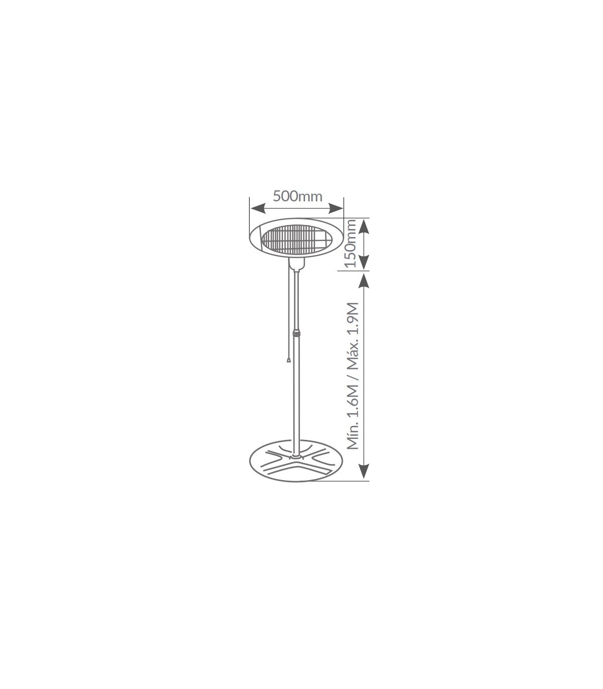 Estufa De Cuarzo De Exterior Con Soporte BEHARA 2200W