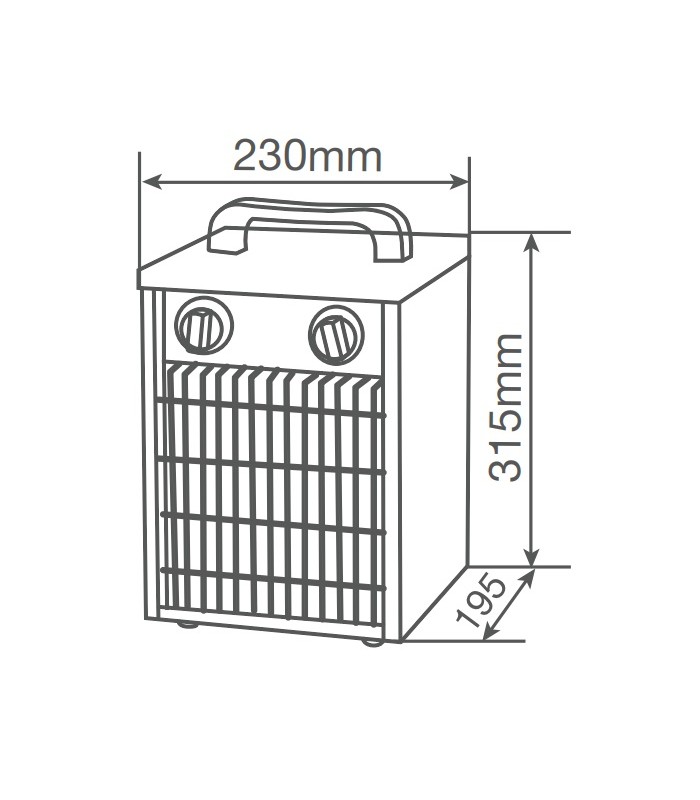 Calefactor Industrial SALIKI Max. 2000W