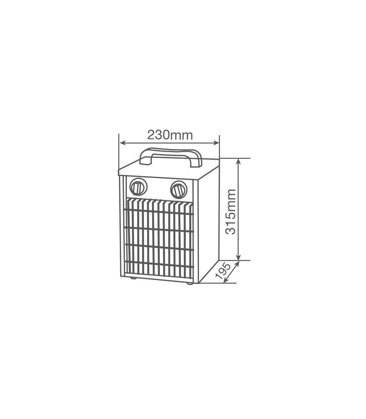 Calefactor Industrial SALIKI Max. 2000W