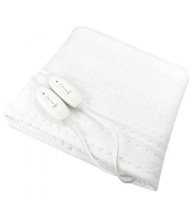Calentador de cama eléctrico doble 160x140cm 2x60W Blanco