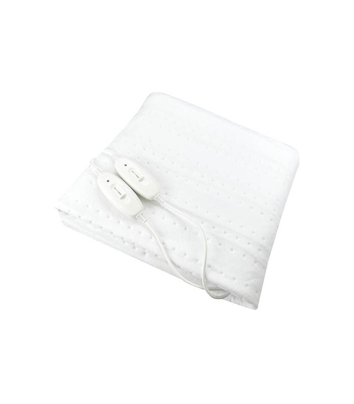 Calentador de cama eléctrico doble 160x140cm 2x60W Blanco