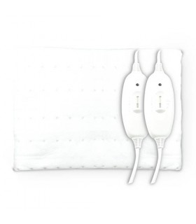 Calentador de cama eléctrico doble 160x140cm 2x60W Blanco