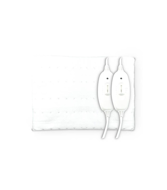 Calentador de cama eléctrico doble 160x140cm 2x60W Blanco