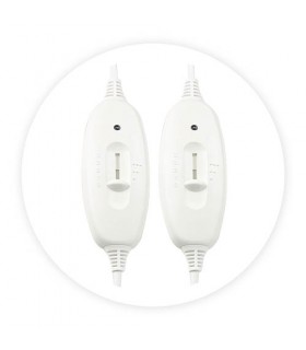 Calentador de cama eléctrico doble 160x140cm 2x60W Blanco