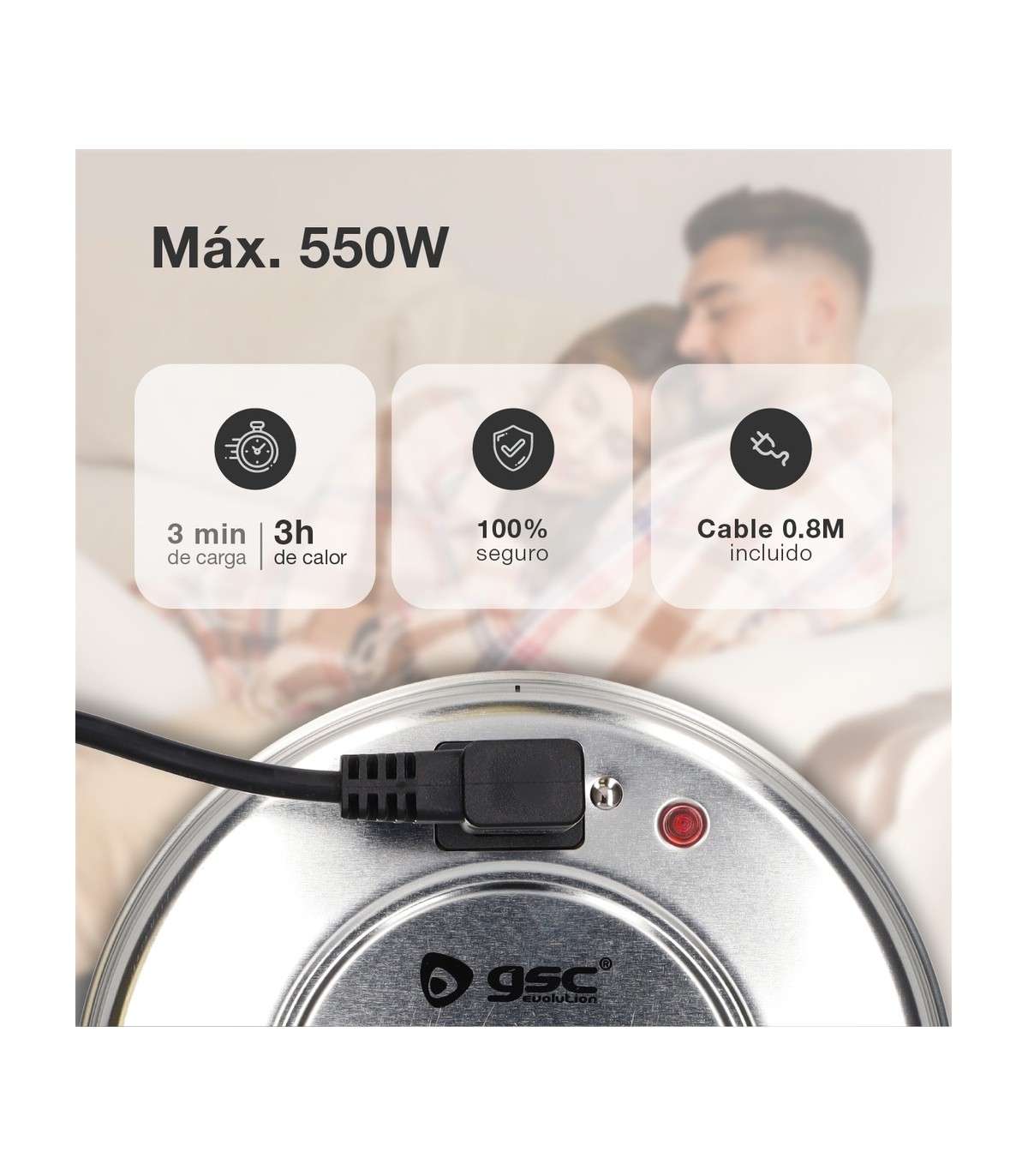 Calentador eléctrico portátil Solepur Máx. 550W