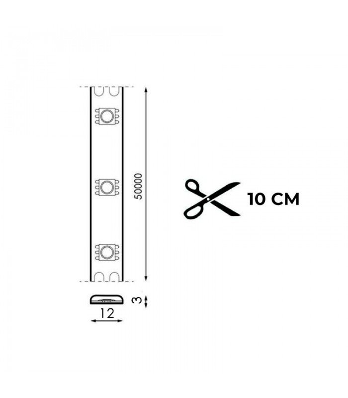 Tira Slim LED Bergamo 12W/m 1000Lm/M 220V IP65 -Metro-