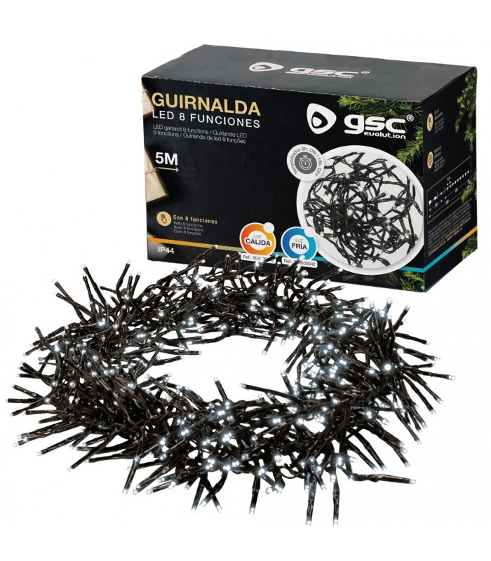 Guirnalda 5m 500Led 8 Funciones 230V IP44