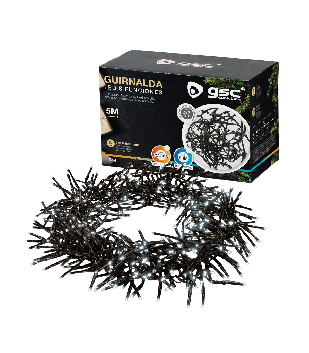 Guirnalda 5m 500Led 8 Funciones 230V IP44