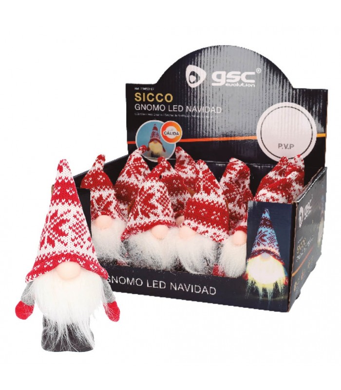 Gnomo Navidad LED de pie SICCO 16cm 3000K
