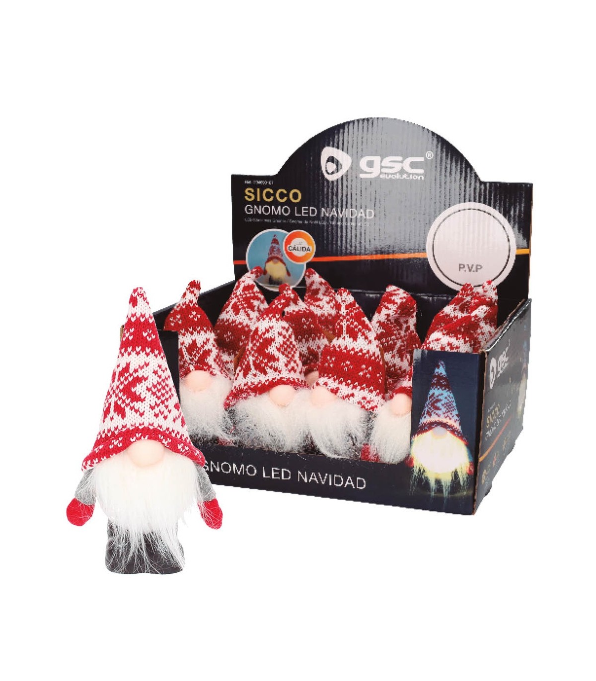 Gnomo Navidad LED de pie SICCO 16cm 3000K
