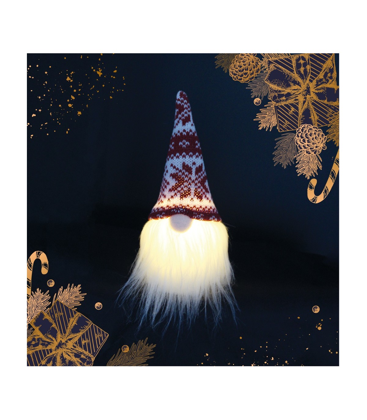 Gnomo Navidad LED de pie SICCO 16cm 3000K