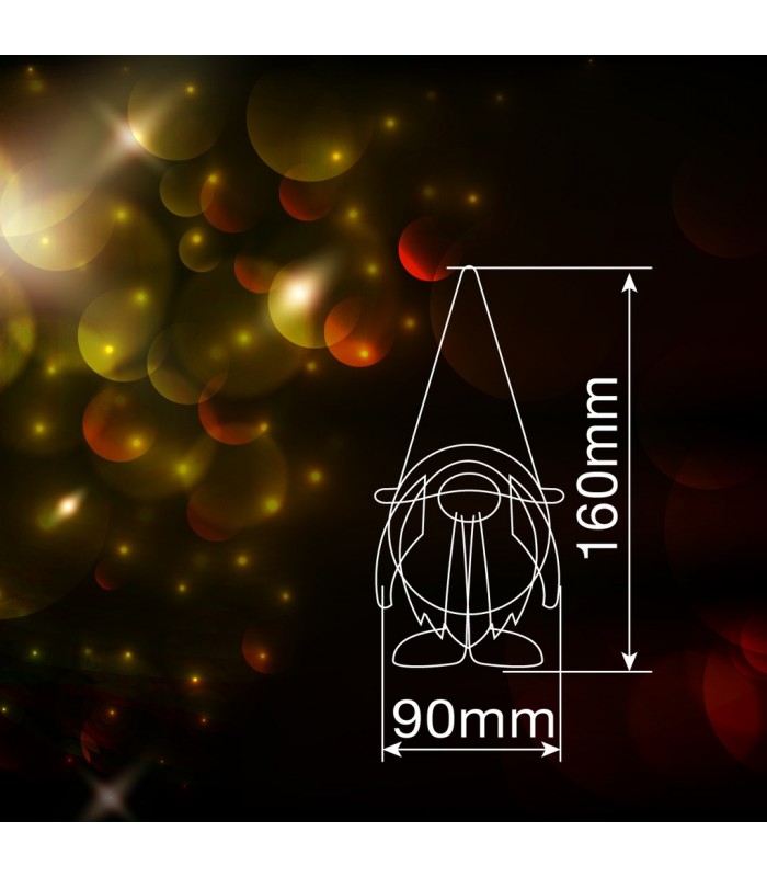 Gnomo Navidad LED de pie SICCO 16cm 3000K
