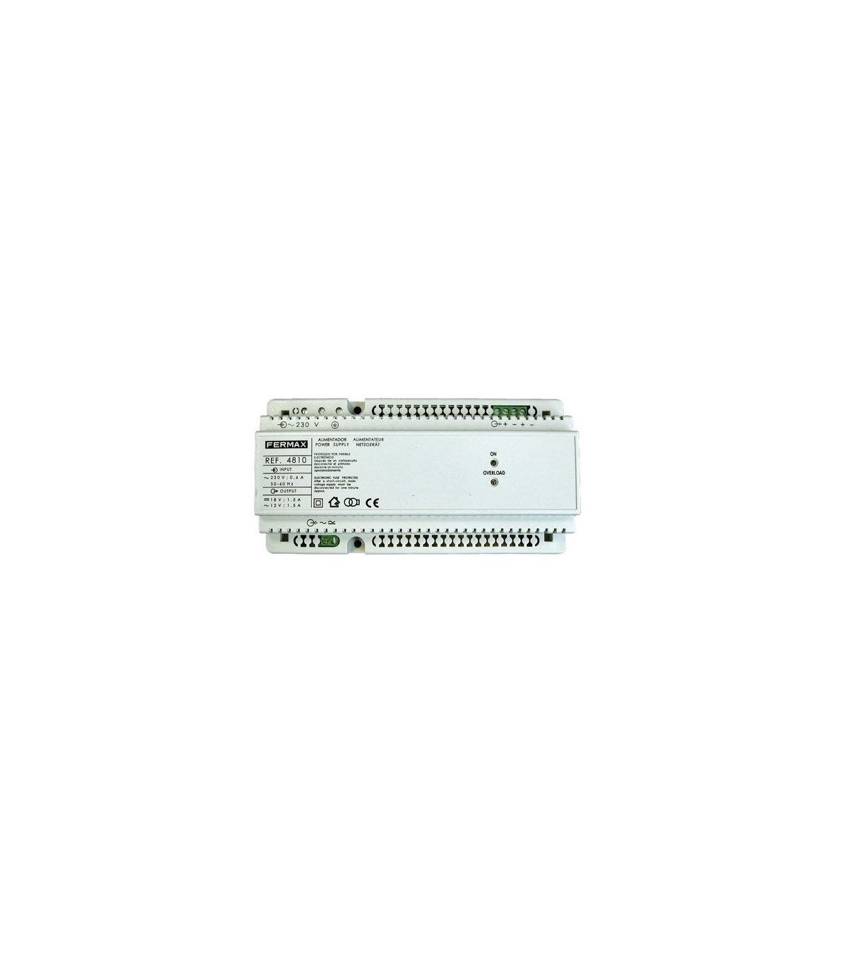 Alimentador Din10 230VAC/12VAC+18VDC-1.5A Fermax