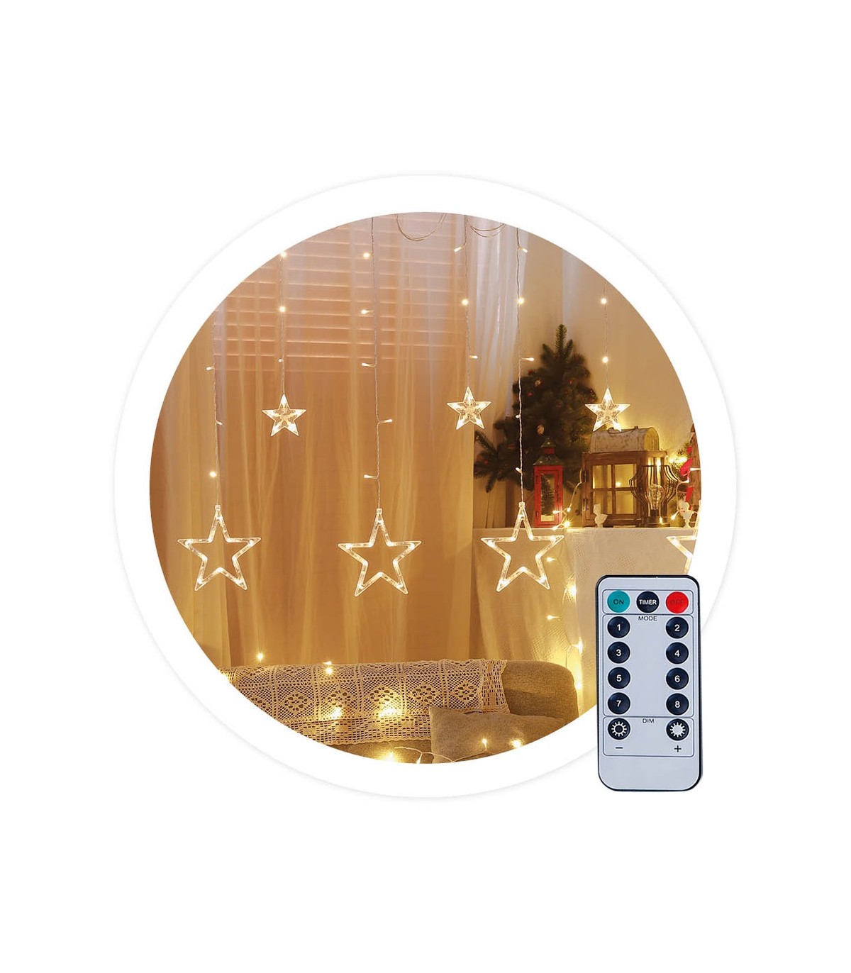 Cortina LED Estrellas 3.5m 8 Funciones con Mando
