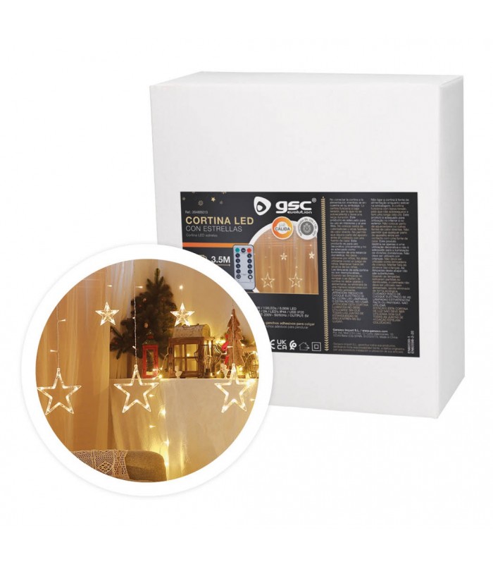 Cortina LED Estrellas 3.5m 8 Funciones con Mando