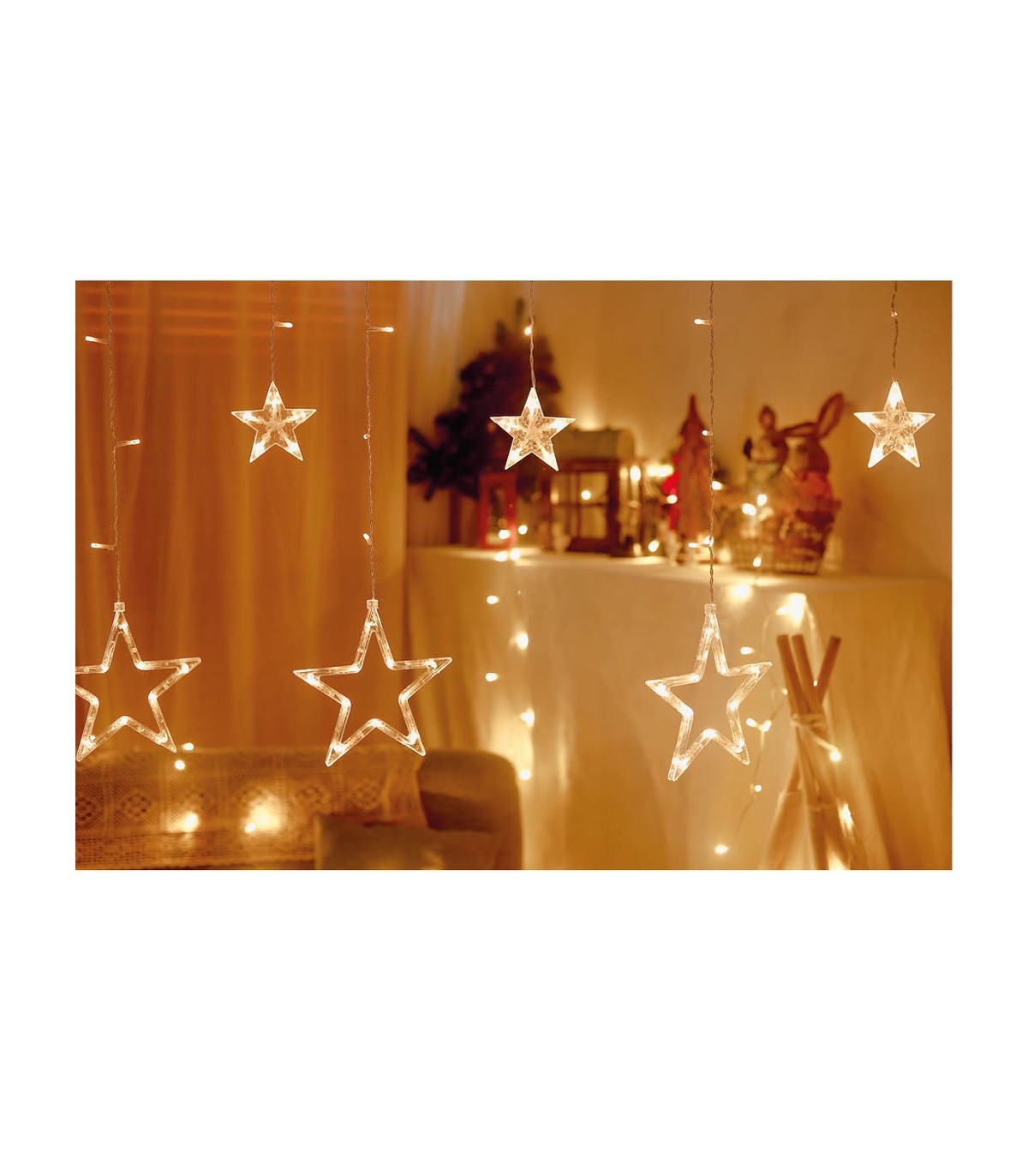 Cortina LED Estrellas 3.5m 8 Funciones con Mando