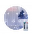 Cortina LED Estrellas y Copos de nieve 3.5m 8 Funciones con Mando