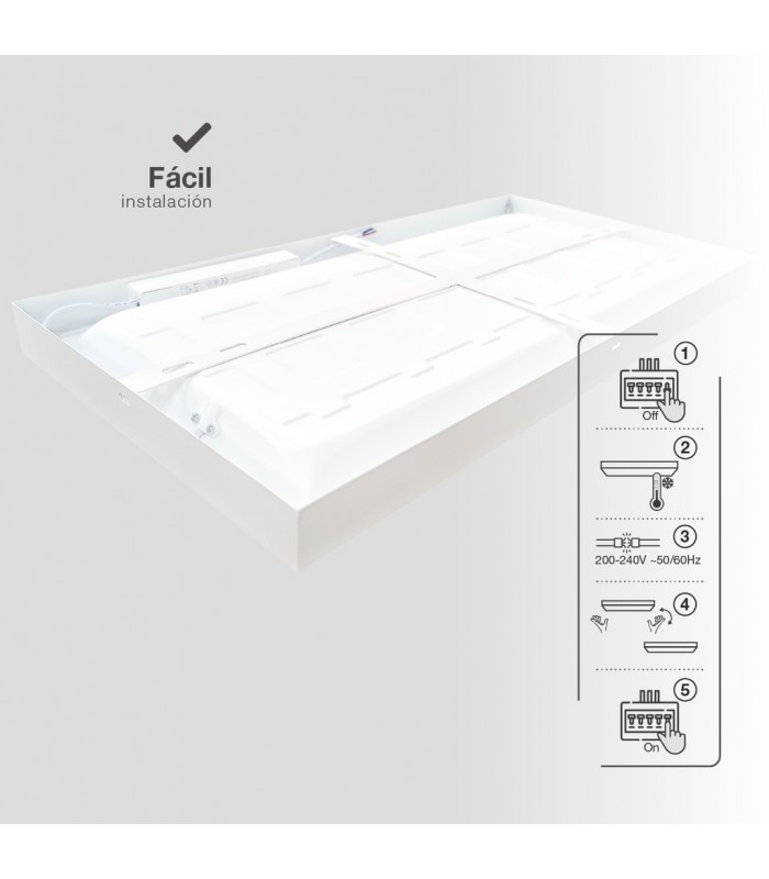 Plafón 60x120 60W 6000Lm Blanco