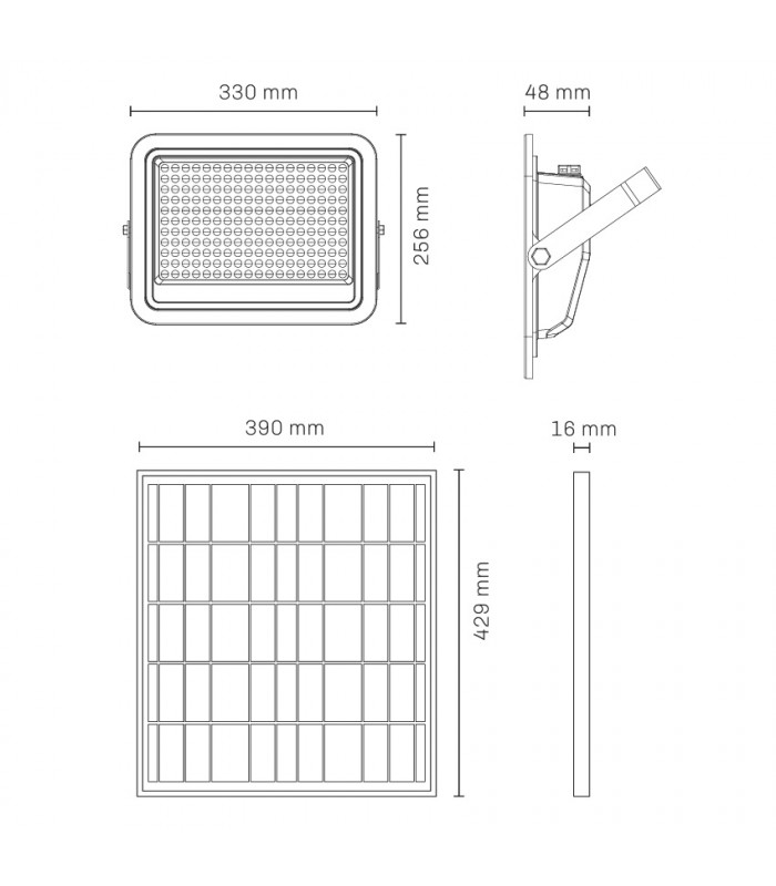 Proyector Led Solar ADVANCE 300W/30W 4100Lm IP65