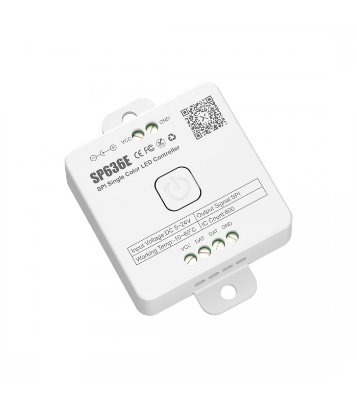 Controlador SP636E  Bluetooth RF para tira LED SPI Monocolor 5-24V 12A con APP