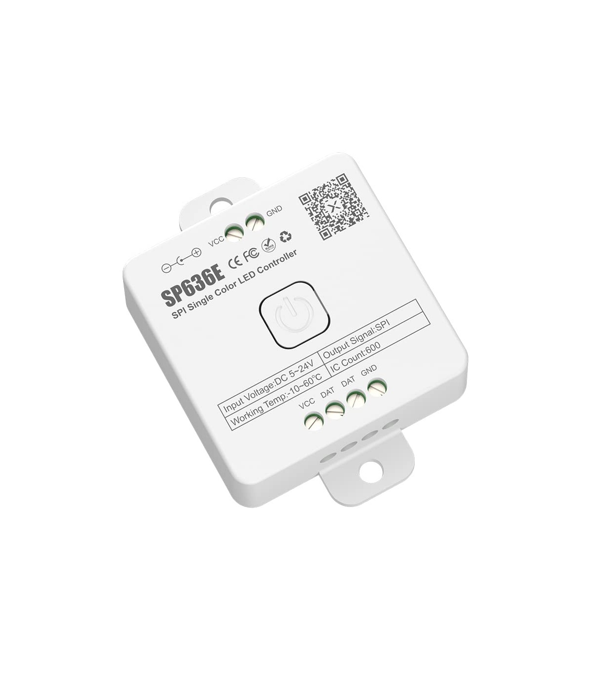 Controlador SP636E  Bluetooth RF para tira LED SPI Monocolor 5-24V 12A con APP