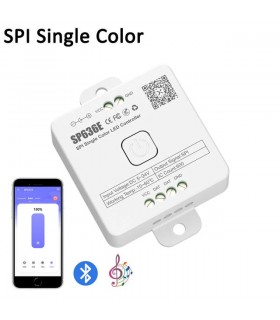 Controlador SP636E  Bluetooth RF para tira LED SPI Monocolor 5-24V 12A con APP