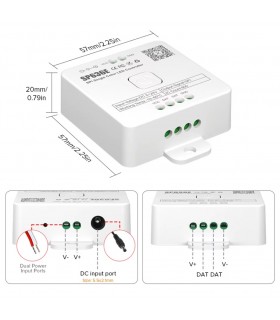 Controlador SP639E Bluetooth RF para tira LED SPI RGBW 5-24V 12A con APP