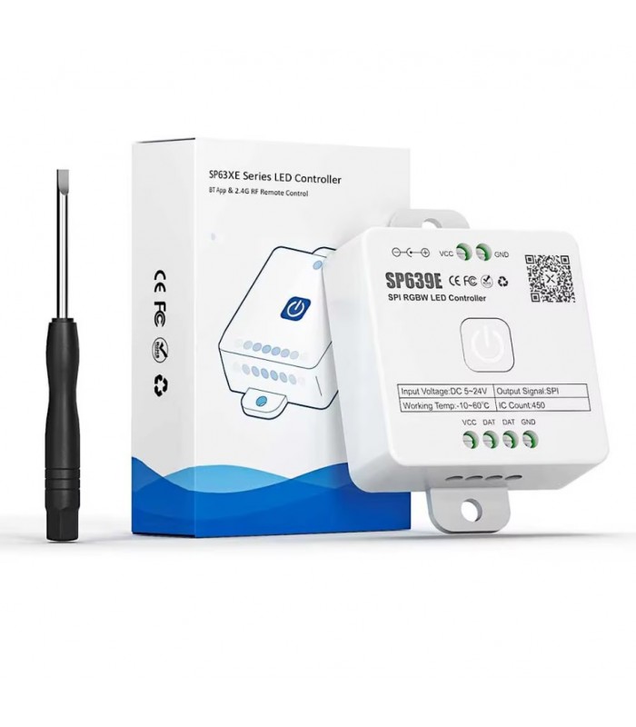 Controlador SP639E Bluetooth RF para tira LED SPI RGBW 5-24V 12A con APP