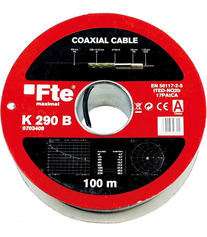 Cable Coaxial PE CPR-Fca Negro K290B -Metro-
