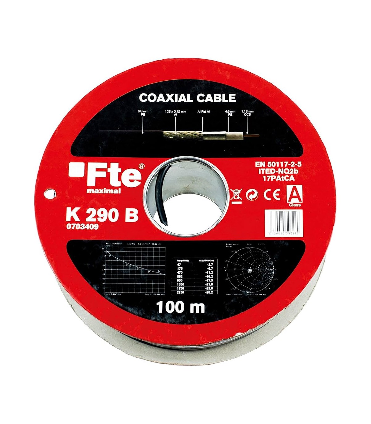 Cable Coaxial PE CPR-Fca Negro K290B -Metro-