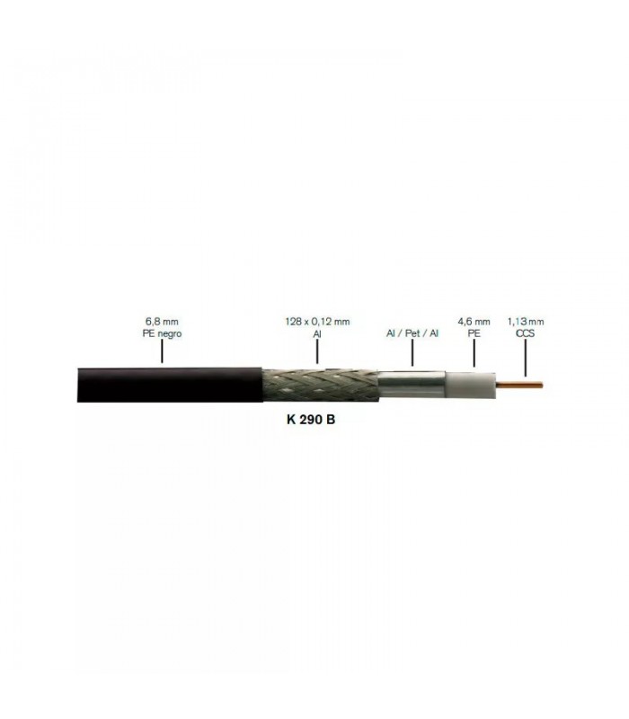 Cable Coaxial PE CPR-Fca Negro K290B -Metro-
