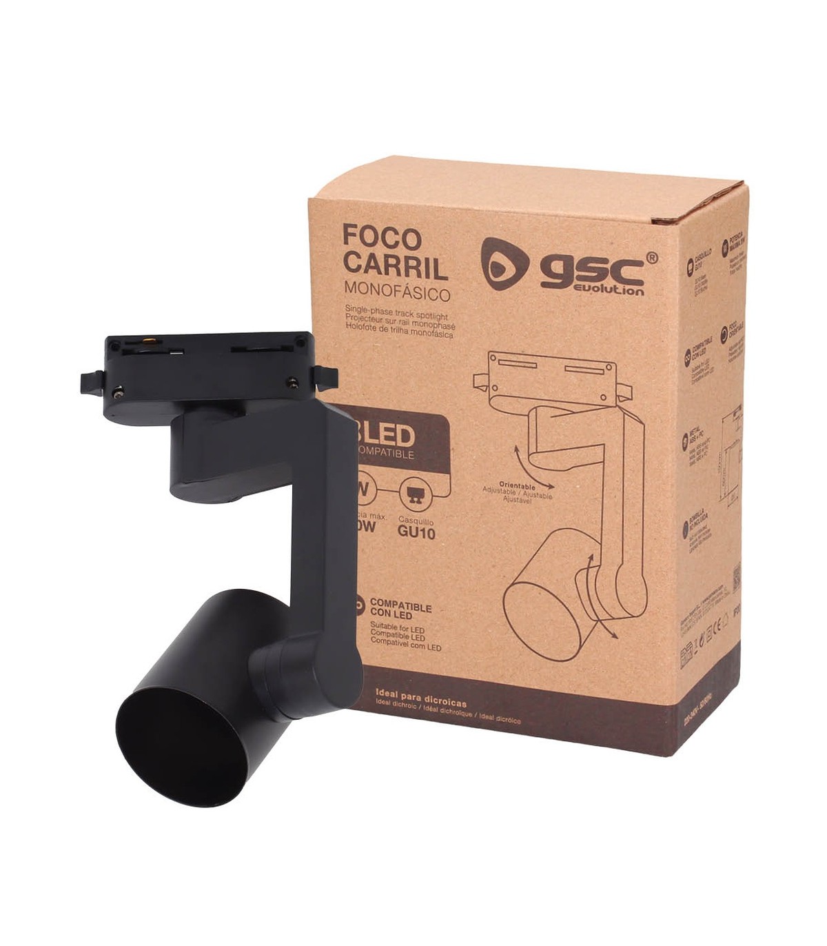 Foco Para Carril Monofásico 1xGU10 IP20 GSC