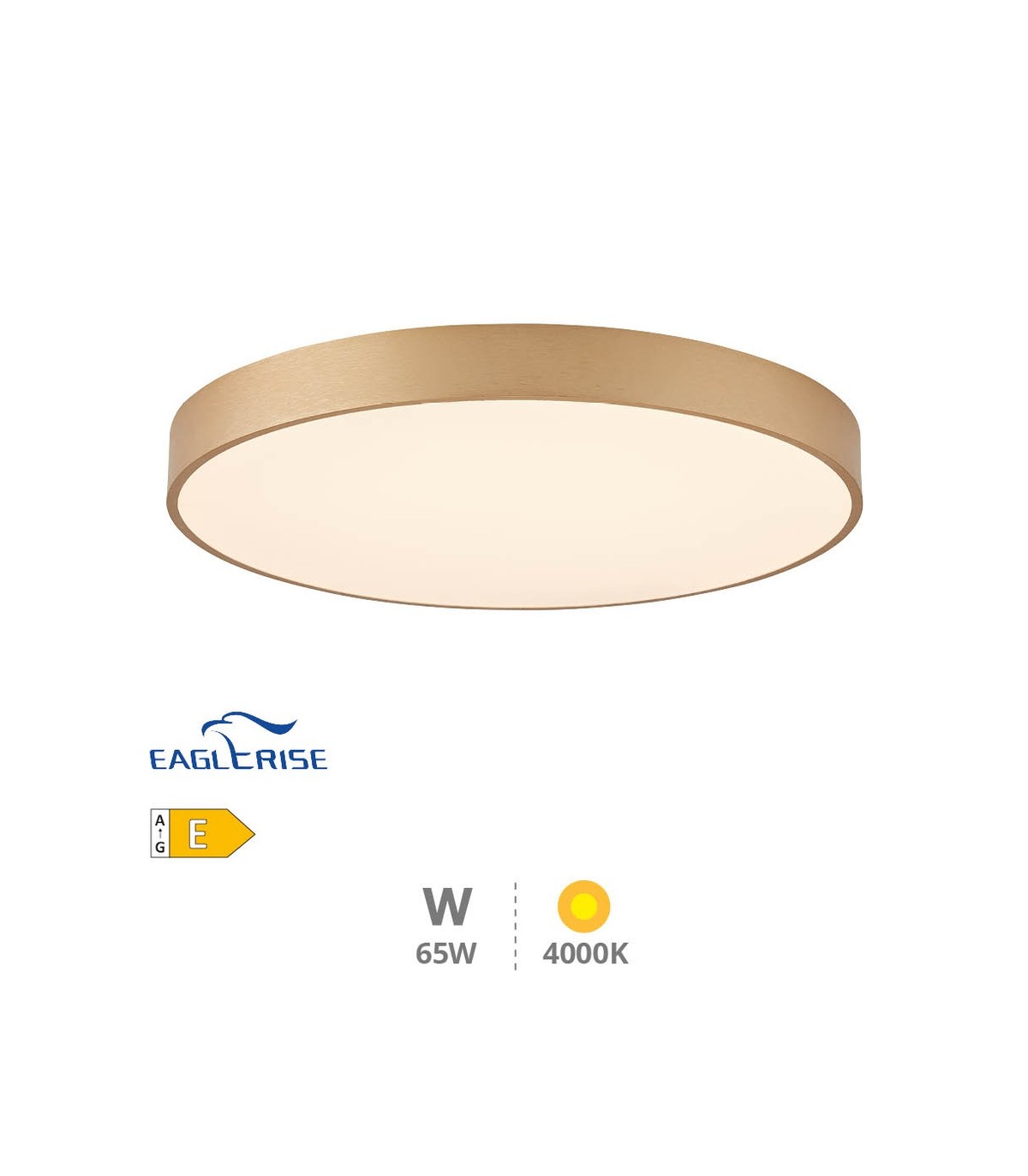 Plafón Led KATAJA Dorado Ø60CM 65W 7344LM 120º IP20