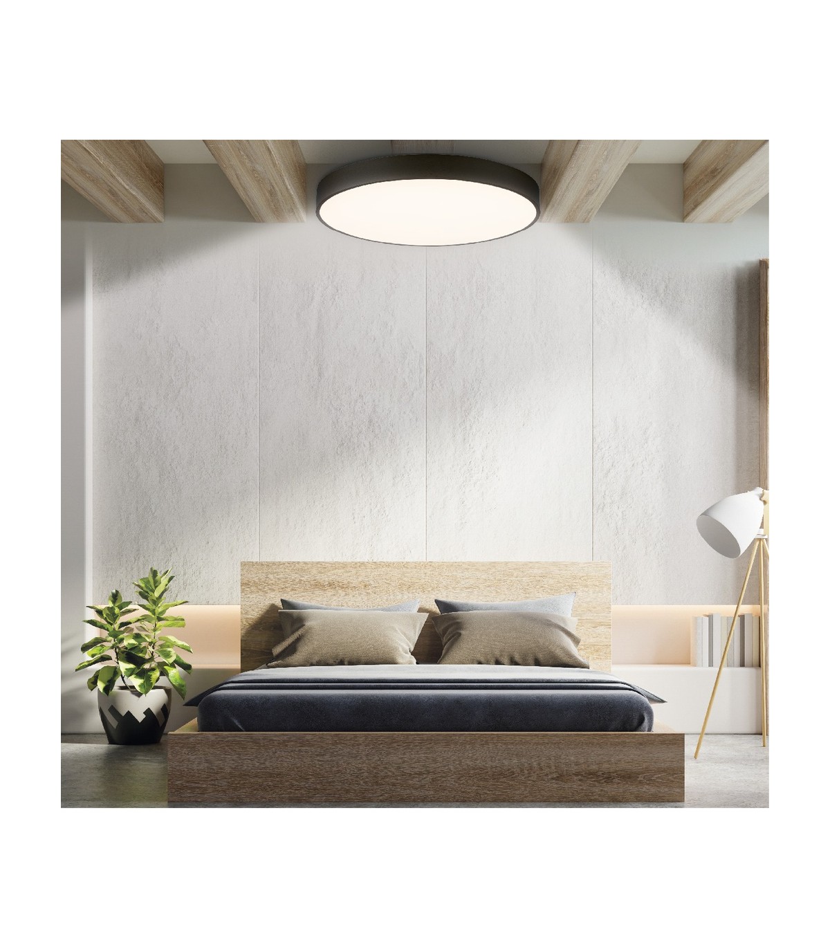 Plafón Led KATAJA Negro Ø60CM 65W 7344LM 120º IP20