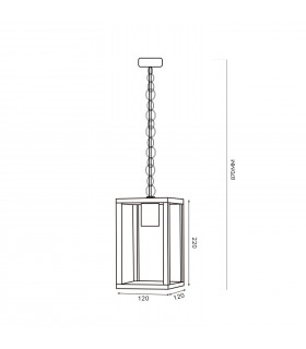 Aplique Colgante DUCTE 1xE27 IP44 Negro