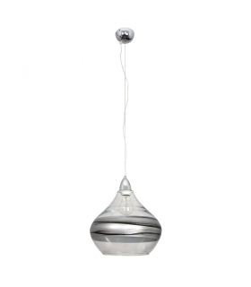 Lámpara Colgante Ambarina 1xE27 Plata/Negro RegX29D